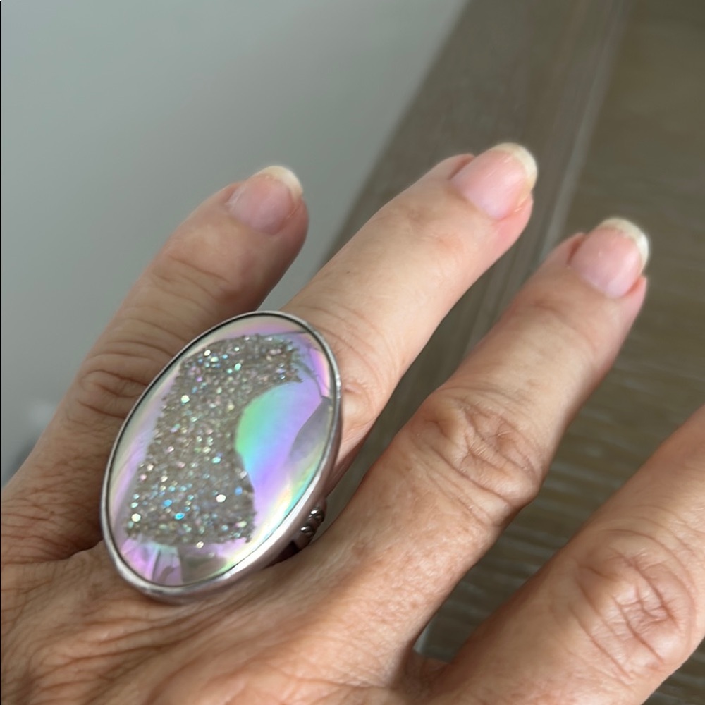 Iridescent Oval Statement Ring